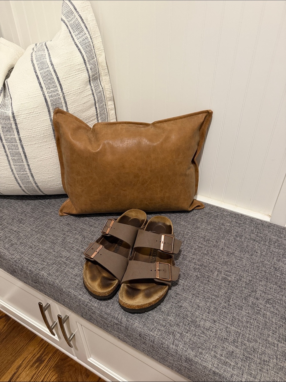 Birkenstock Men's Two-Strap Slide Sandals in Brown